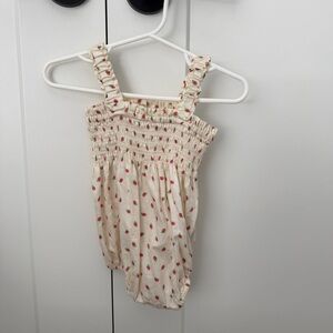 Amazon Essentials Cream One-Piece with Pink Strawberry Print